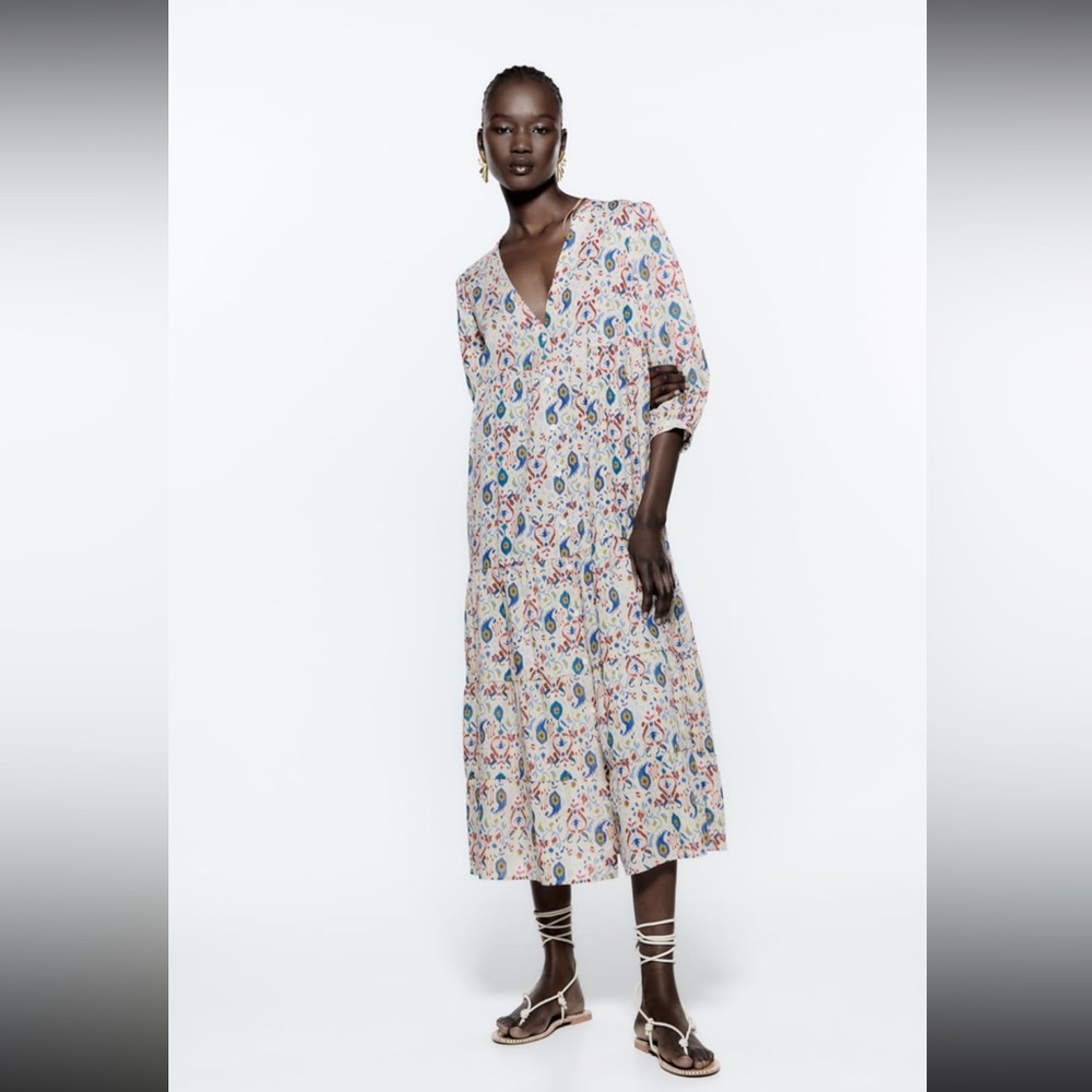 NWT ZARA long printed dress